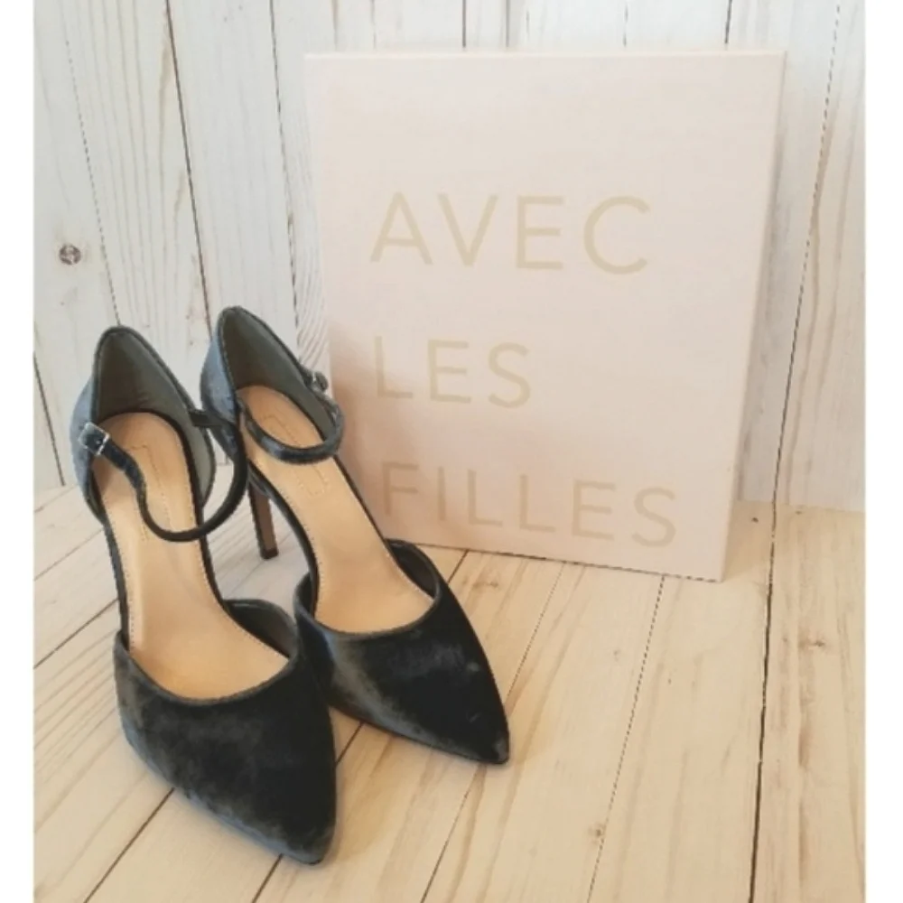 Blue Suede Stiletto High Heels 9.5